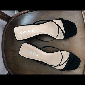 SHEIN strappy black heels